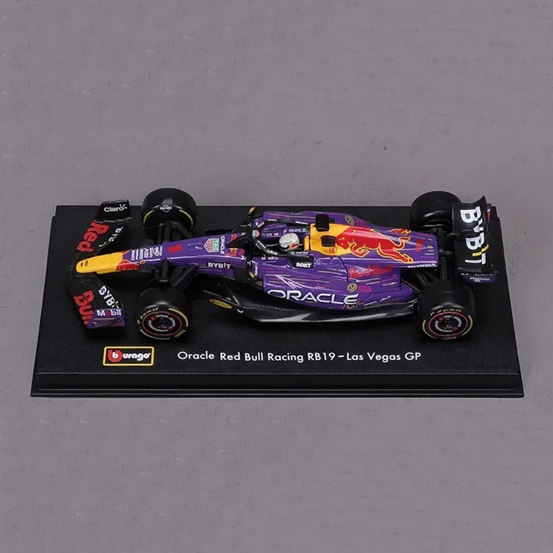 Bburago F1 Red Bull Racing Modèle de voiture l'inventaire en alliage moulé sous pression, version Las Vegas, jouets de course, cadeau de Noël, nouveau produit, 1:43, 2024, Rb19