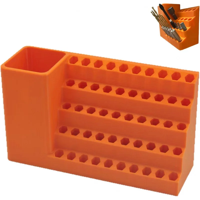 50 حفرة عرافة مفك بت صندوق تخزين 1/4 بوصة شنيور يعمل بالبطارية بت حامل المنظم صندوق أدوات دائم DIY بها بنفسك ورشة عمل