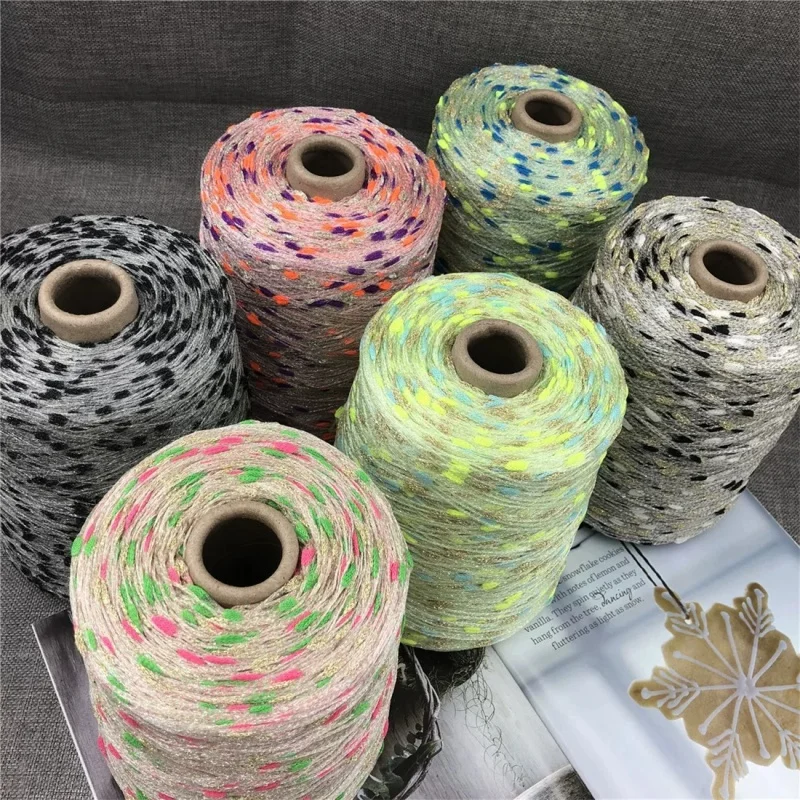 500g Colorful Glitter Lantern Yarn Blended Knitting Thread DIY Sweater Scarf Hat Crochet Mix Yarn Hand Knit Decorative Yarn