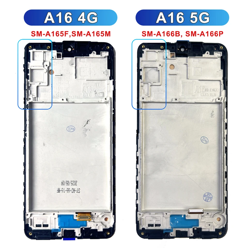 Pantalla AMOLED nueva para Samsung Galaxy A16 4G A165F A165M LCD Display Touch Screen para Samsung A16 5G A166B A166P A166E LCD Display 5