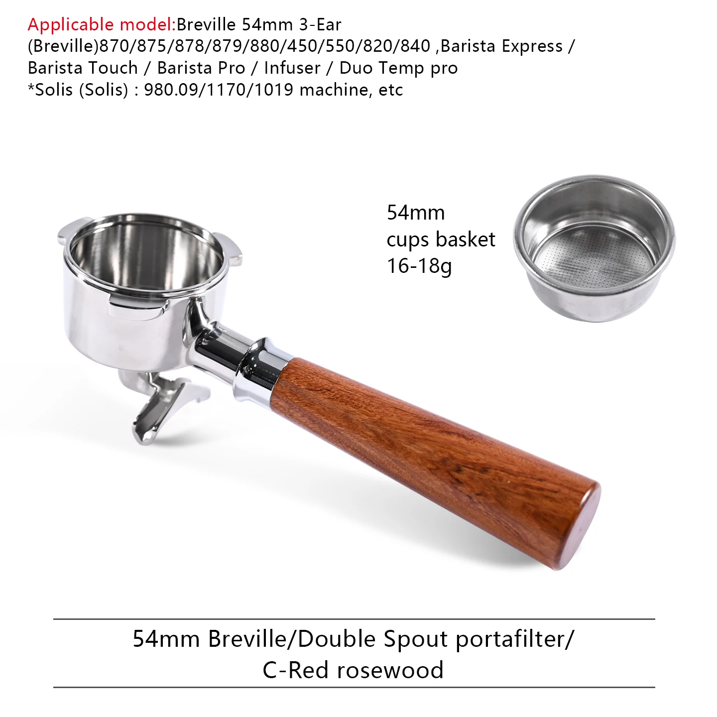 54mm Koffie Dubbele Uitloop Filterhouder Naakt Voor Breville Sage 870 878 879 Filtermand Espressomachine Accessoire Barista Tool