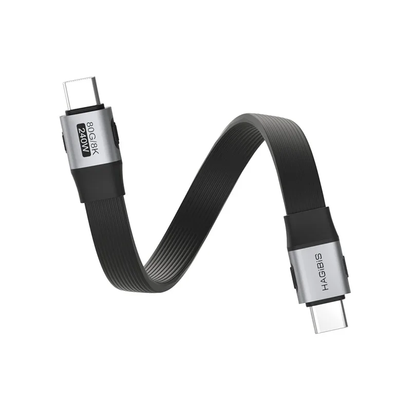 Hagibis korte USB C naar USB C volledige functionele kabel USB4 V2 datumkabel 80Gbps 8K PD 240W snoer voor Thunderbolt 4/5 iPhone laptop SSD - afbeelding 2