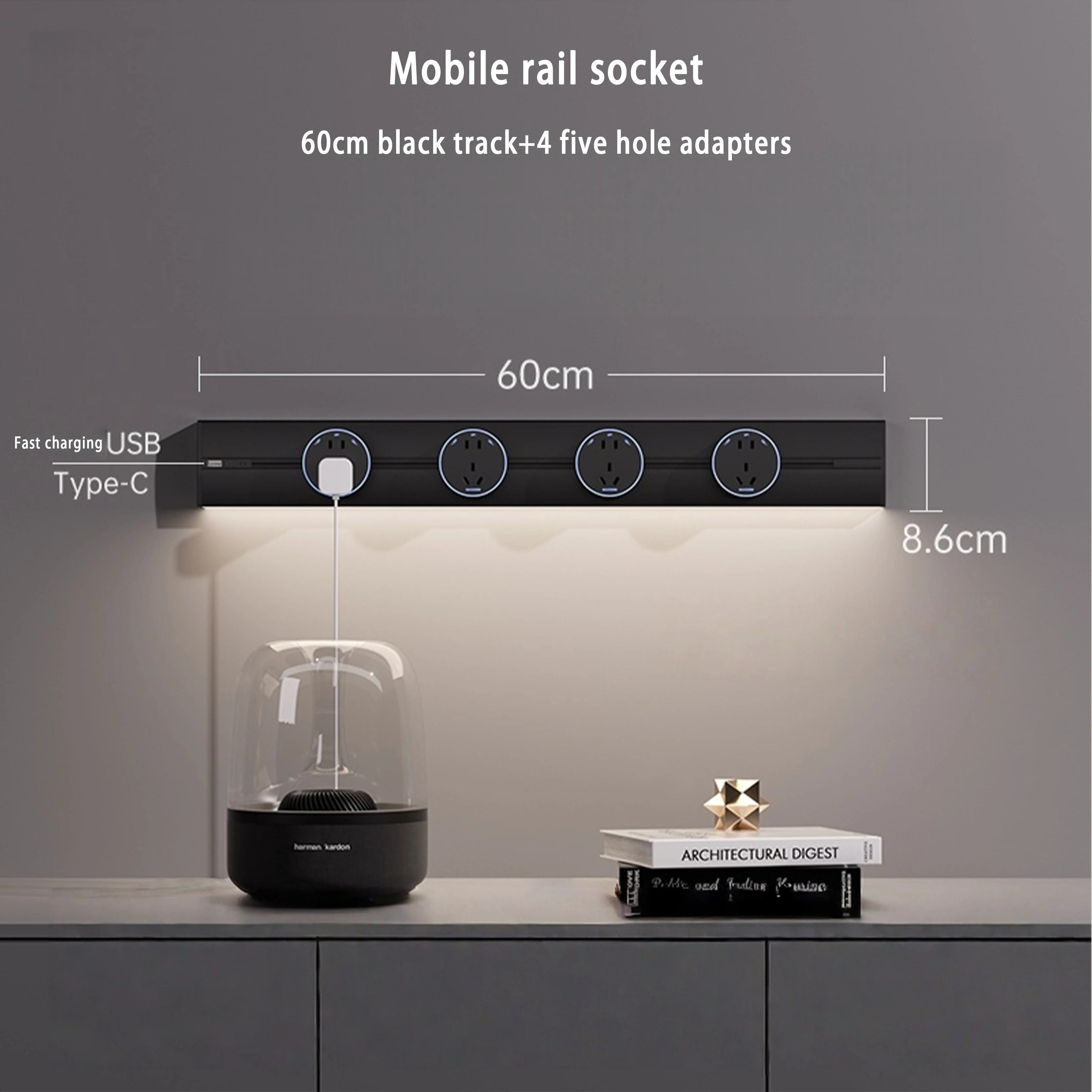 ホットセール ワイヤレス電源トラック 壁掛けACソケット USBポートアダプター 32A定格電流 米国/EU/英国/フランスネットワーク対応 WiFi