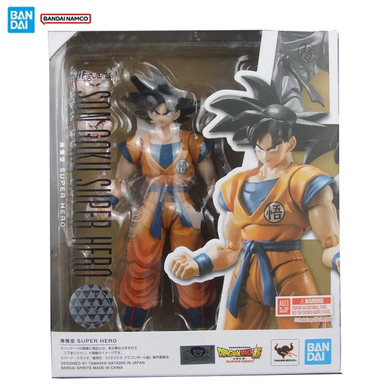 Bandai Original Genuine Figure Dragon Ball Super Model Kit SHF Son Goku Super Hero Collection Action Figure Model Toys Gifts