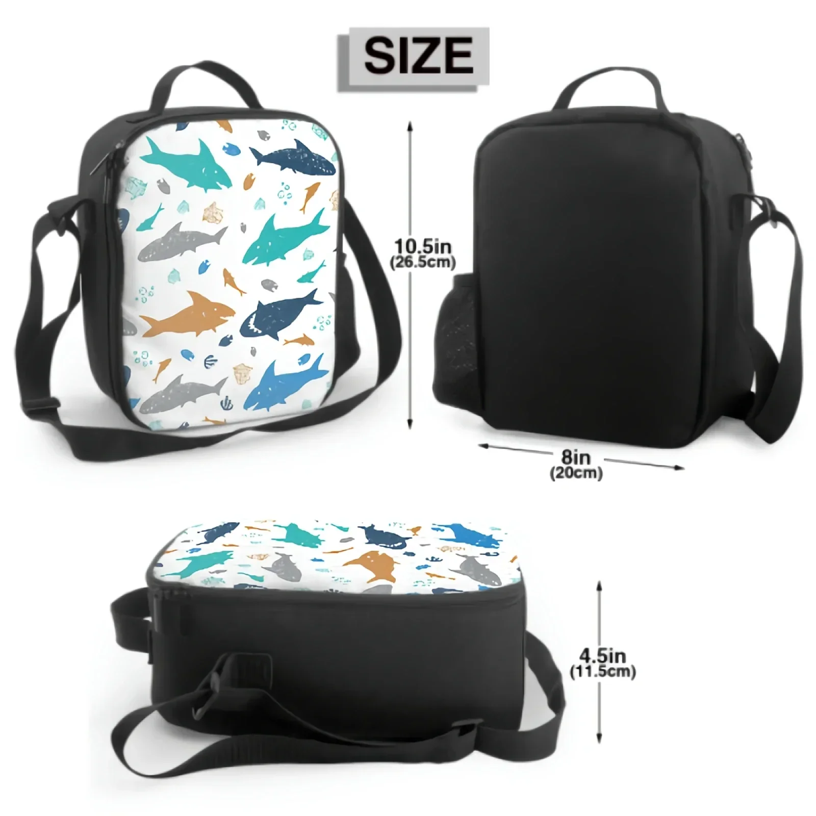 Marine Starfish Ocean Sea Fish Insulated Lunch Box Cute Animal Underwater Lunch Bag Food Container for Boys Girls School Travel