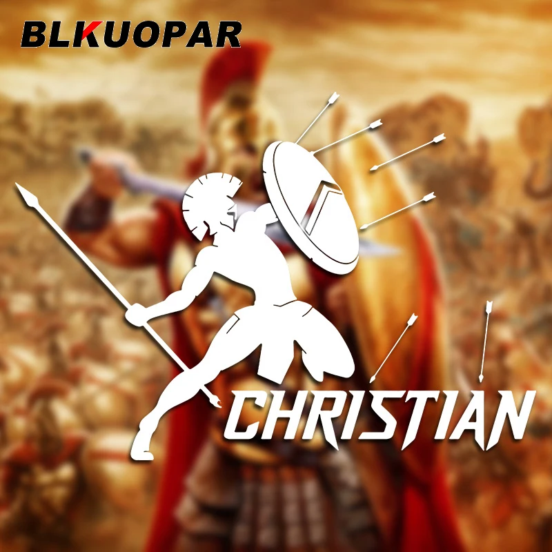 BLKUOPAR Spartan Warrior Christian Car Stickers Personality Decal Scratch-Proof Die Cut Helmet Windshield Car Accessories