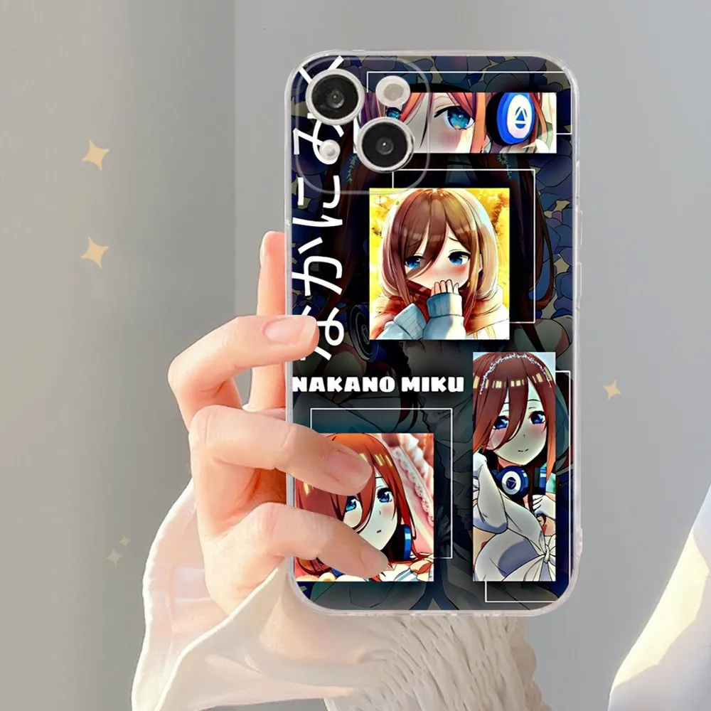 Nakano Miku Anime Phone Case For IPhone 15 8 7 6 6S Plus X SE 2020 XR XS 14 11 12 13 Mini Pro Max Mobile Case