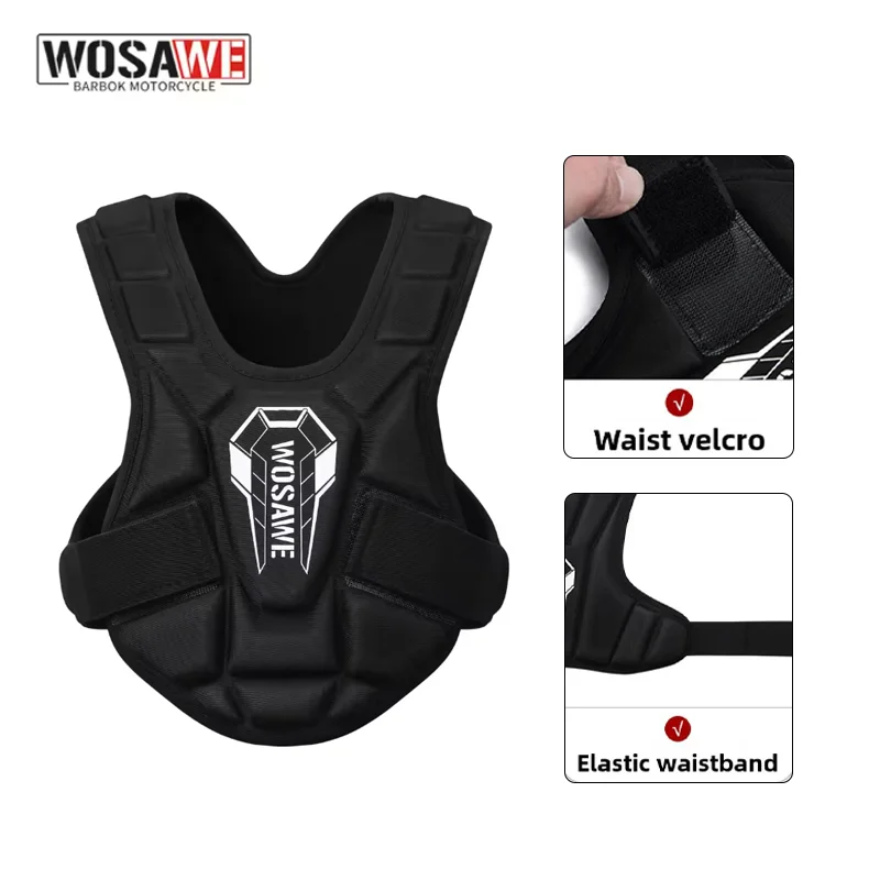 

WOSAWE Kids Sports Chest Back Protector Vest Padded Sleeveless Shirt for Roller Skating Balance Bike Football Outdoor Training