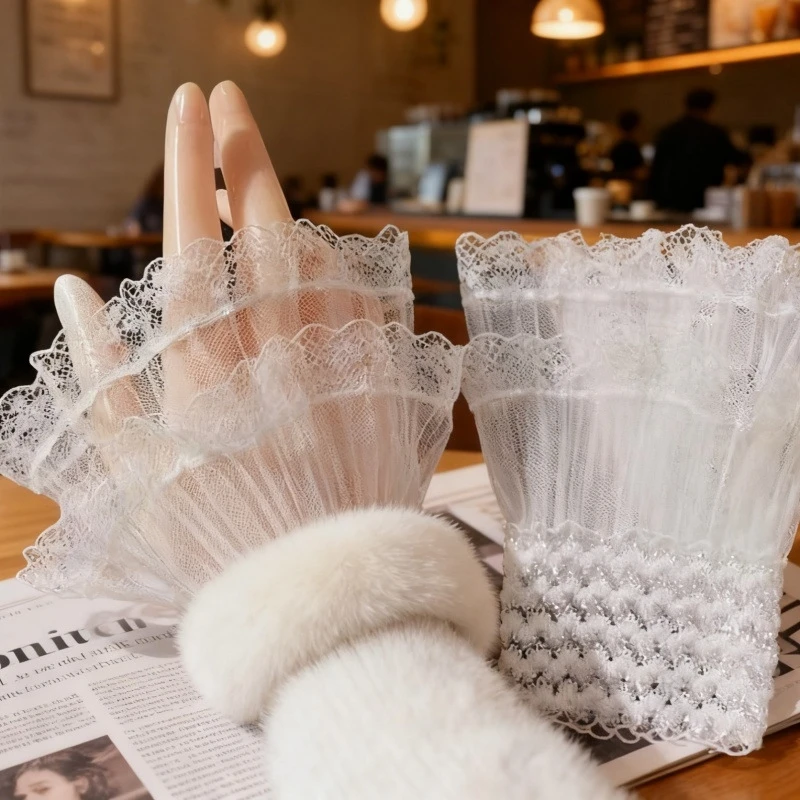 Molde para exhibición de uñas, muñequeras de malla elástica, pestañas desmontables de Lolita para niñas, mangas postizas, herramientas de manicura DIY para decoración de uñas