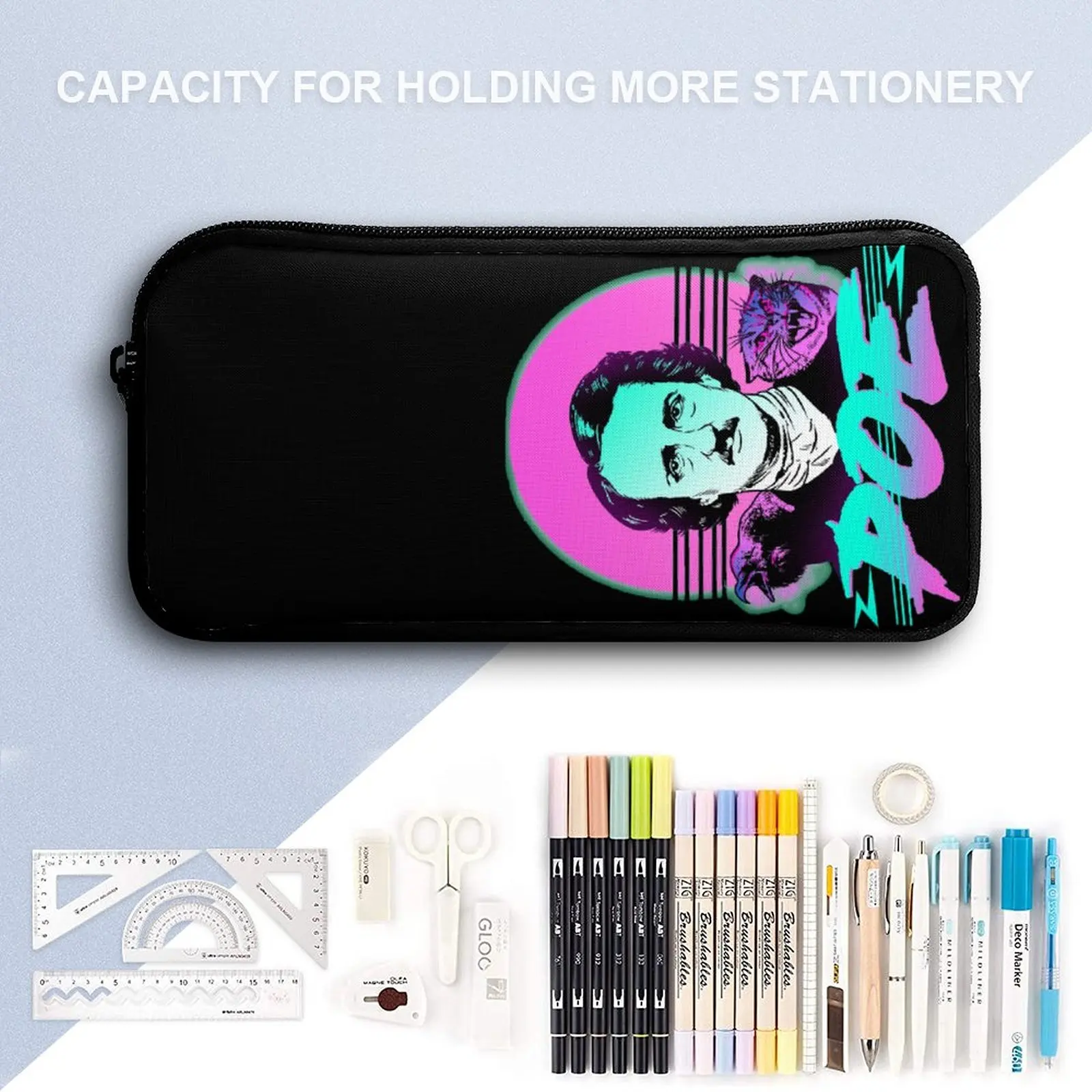 Mochila 3 en 1 de 17 pulgadas para el almuerzo, bolso para bolígrafos, Synthwave, Cuervo, Calavera, Demon Slayer 8, seguro, creativo, Snug, manta para campamentos de verano, Rol