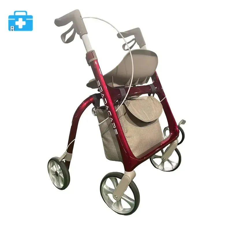 Aluminum alloy walker for the elderly roller walker four wheels disabled rehabilitation shock absorption