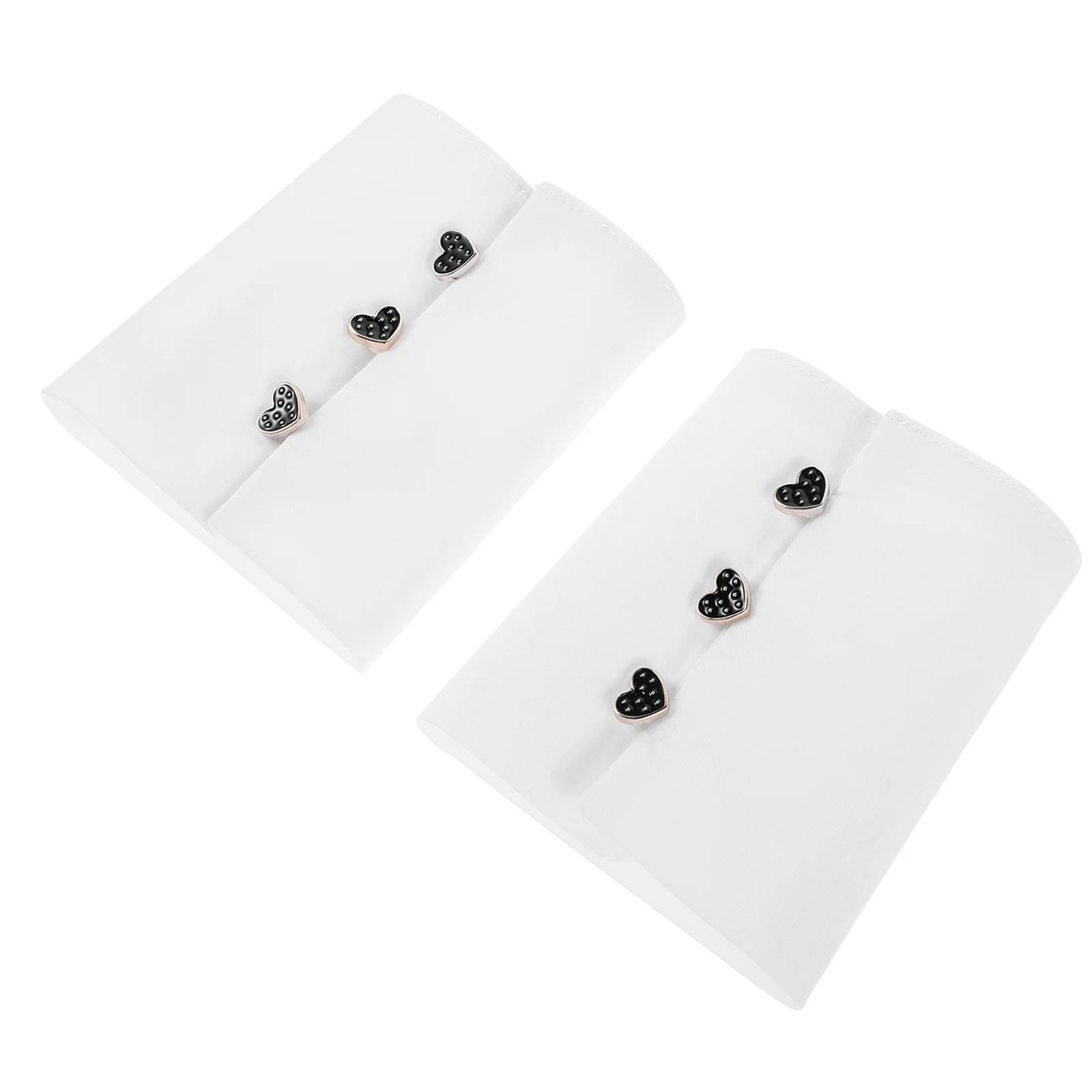 여성용 하트 버튼 가짜 셔츠 소매 커프스 팔 액세서리 면 소재 손목 커프스 세련된 레이어드 룩 1쌍 화이트 탈부착 가능 슬리브