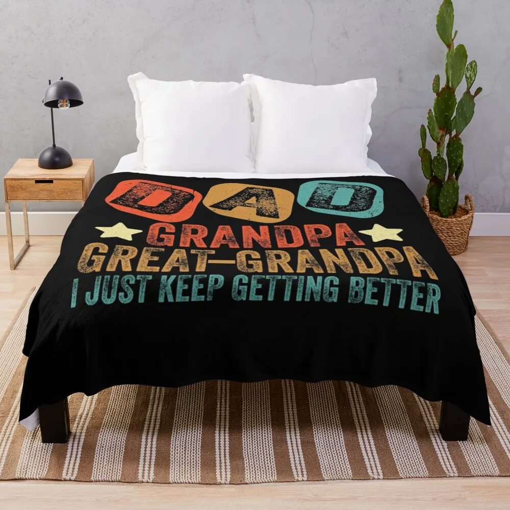 Dad Grandpa Great Grandpa For Father's Day Throw Blanket Moving Kid'S Flannel Luxury Thicken Blankets