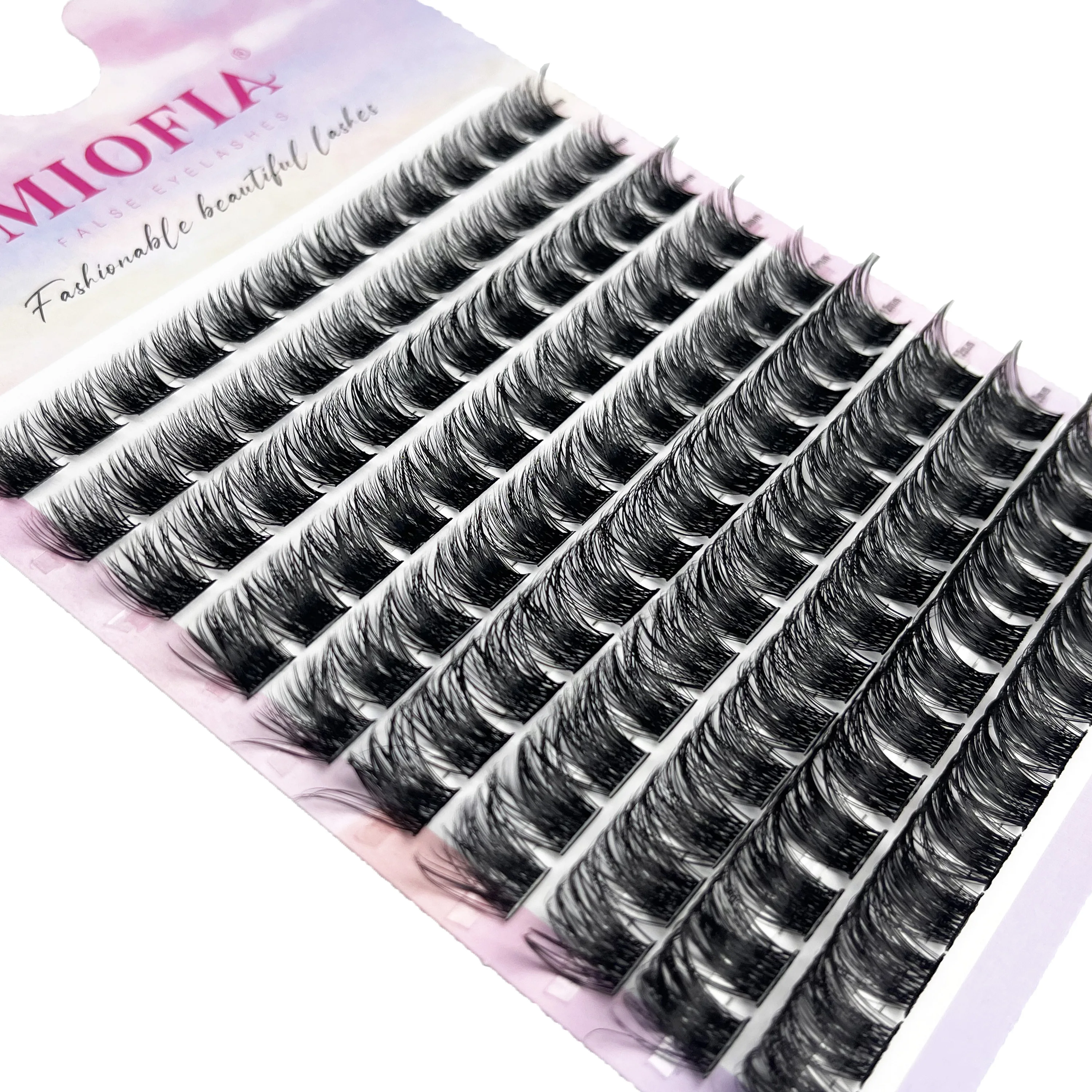 120pcs Cluster Individual Eyelash Natural Russian Volume 8-16mm Mixed DIY Eyelash Extension Lightweight Fluffy Lash Makeup Tool