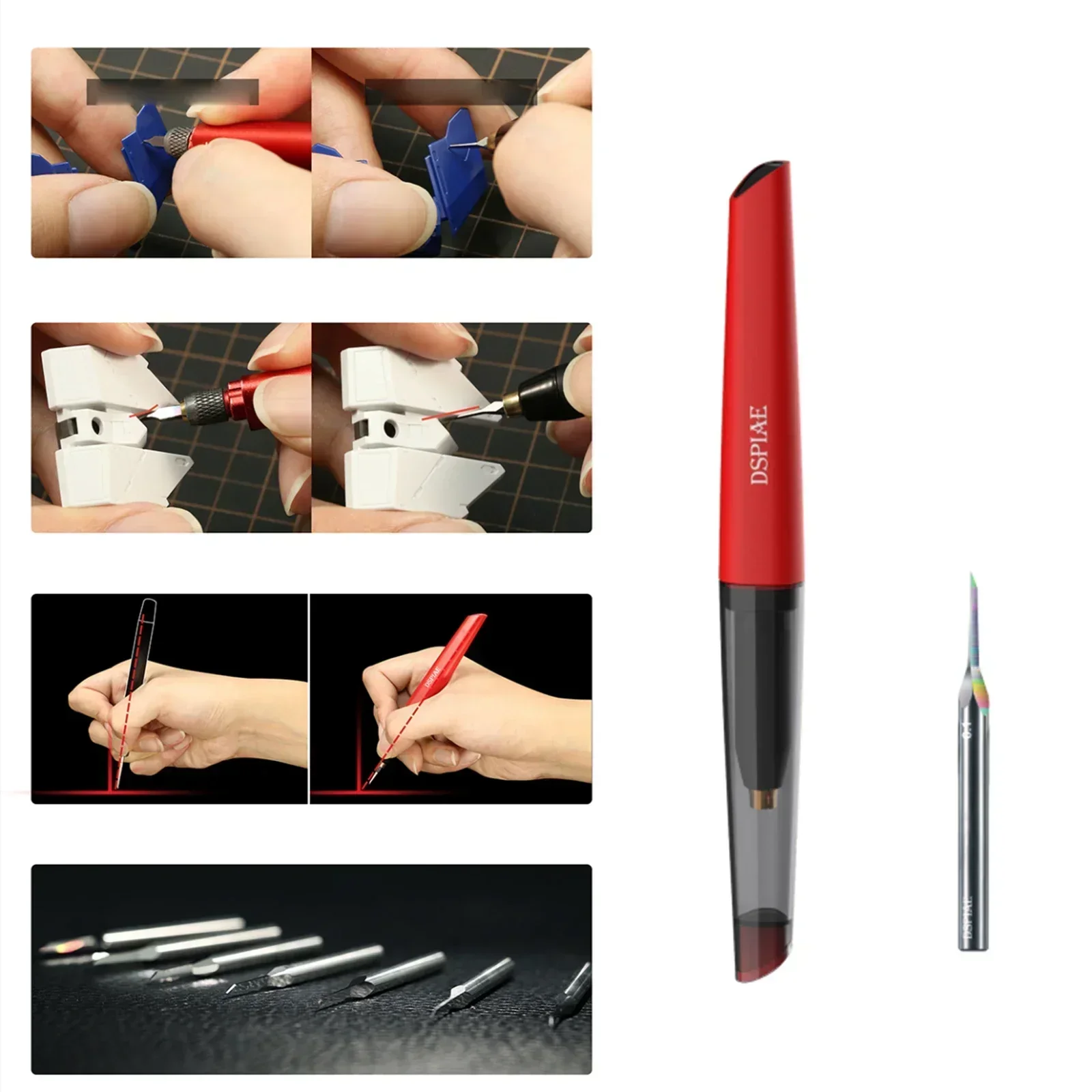 DSPIAE PT-TH Push Knife Handle XPB-0.1mm~1.5mm Drill Bits Model Engraving Tool for Assembly Model Building Tools DIY