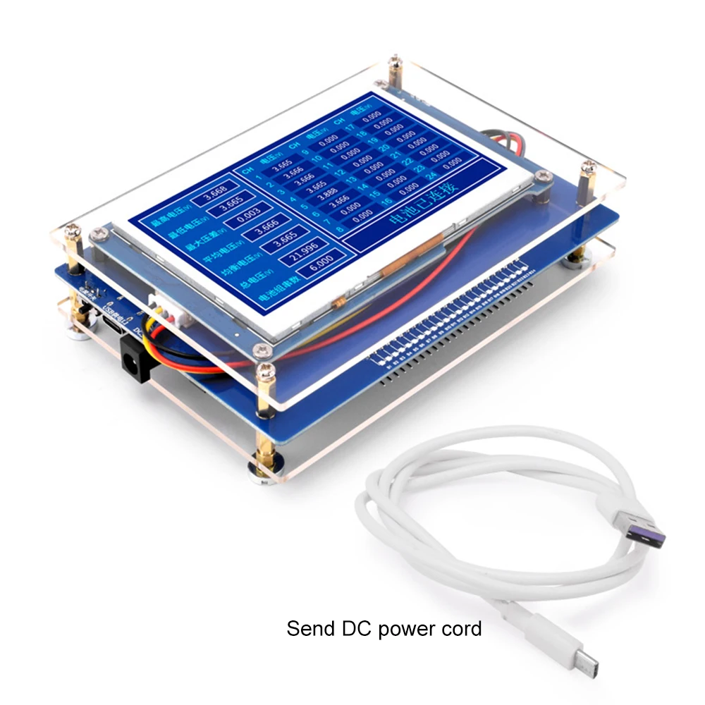 Battery Tester Type-C DC Power Battery Voltage Detector Intelligent Voltage Repair Tool 2V-4.5V Li-ion Battery 24 String Tester