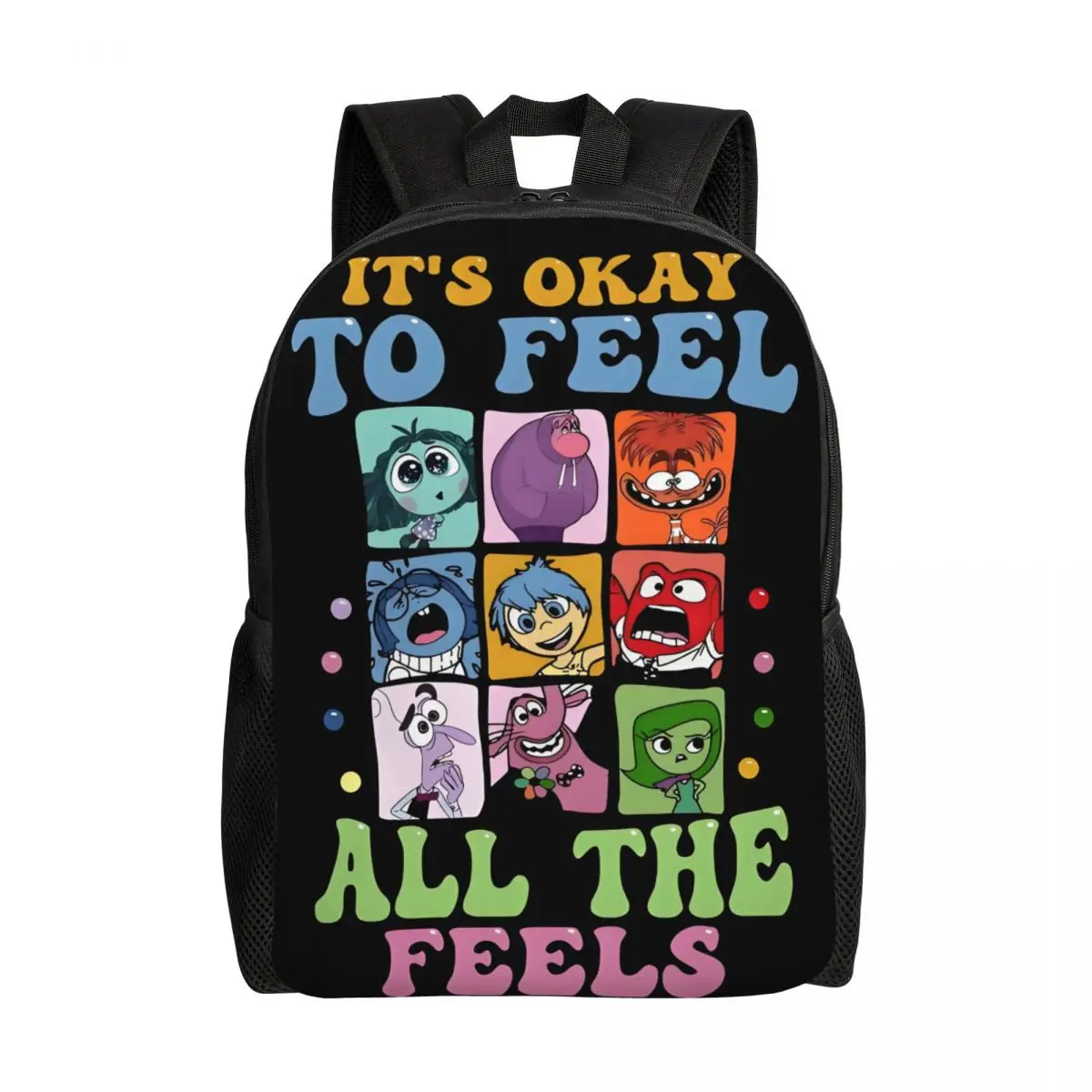 

Custom Inside Out Backpack for Women Men College School Student Bookbag Fits 15 Inch Laptop Mood Anger Joy Sadness Bags