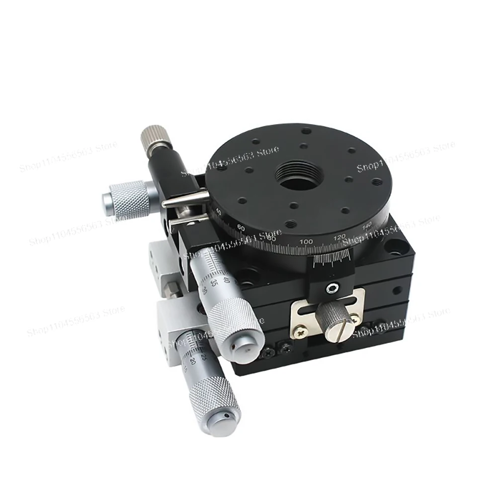 XYR Axis 80mm Micrometer Manual Trimming Platform Translation Table and Rotary Table Cross Rail LSP80-LM High precision