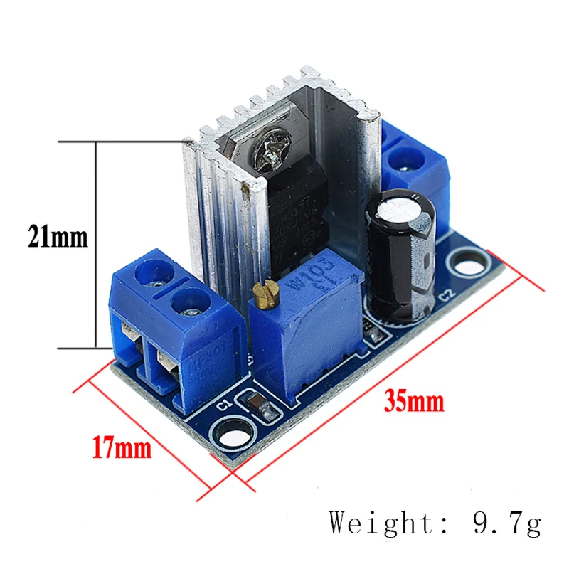 100PCS LM317 Adjustable Voltage Regulator Power Supply DC-DC Converter Buck Step Down Circuit Board Module Linear Regulator