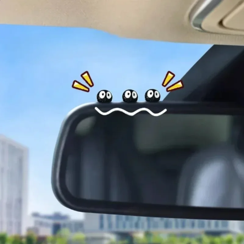 10PCS Cute Black Elf Car Interior Decoration Funny Auto Center Console Rearview Mirror Ornaments For Car Accessories