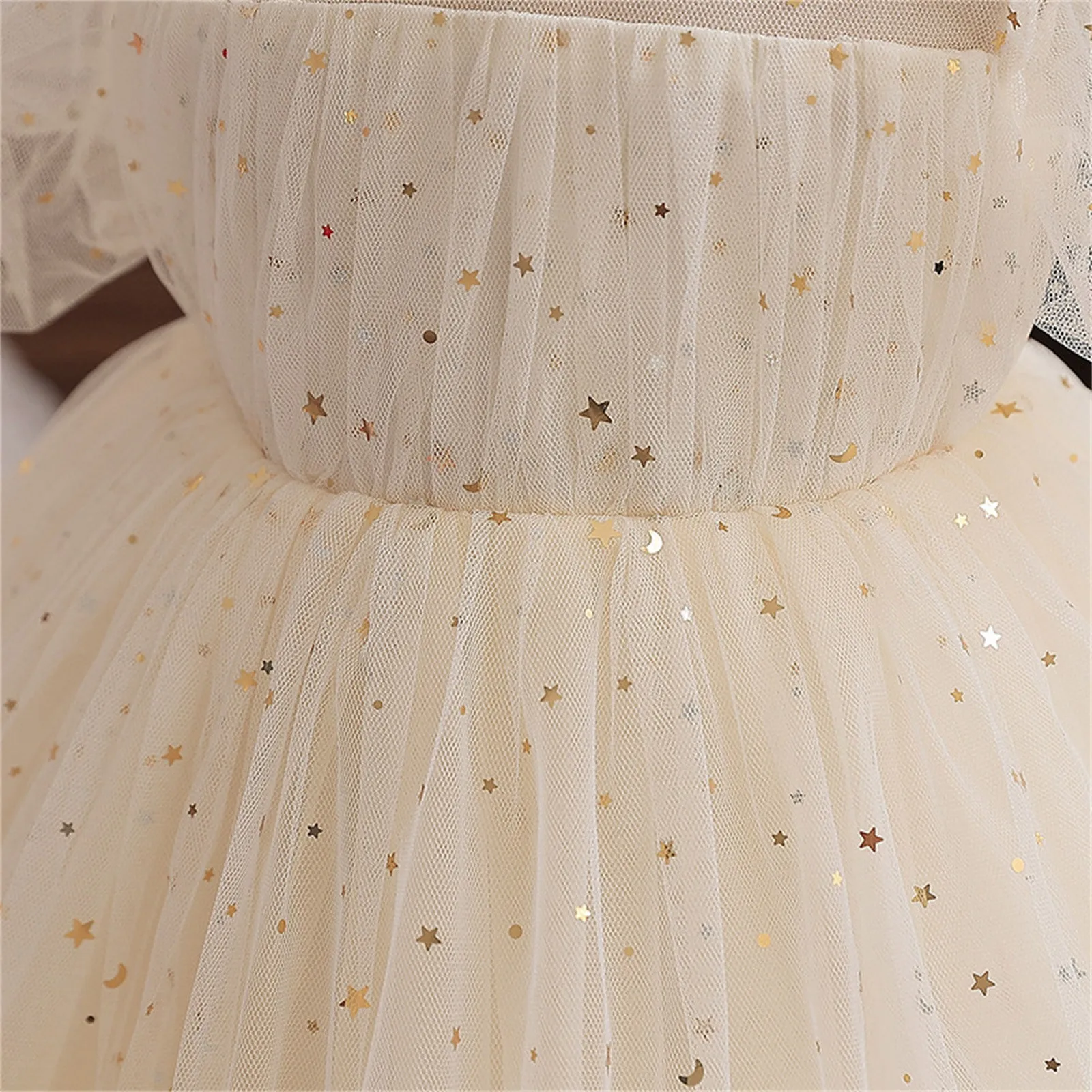 Children Luxury Party Formal Dress Toddler Kids Ruffle Sequin Princess Evening Dress Baby Girls Pageant Gown Wedding Tulle Dress