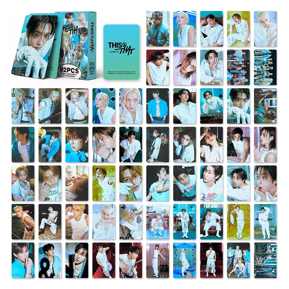 92 Stück Koreanische Hot Idol Neualbum "THIS&THAT" Hochwertige Lomo-Karten Felix BangChan HyunJin I.N Han Fans Sammelkarten – Detail 2