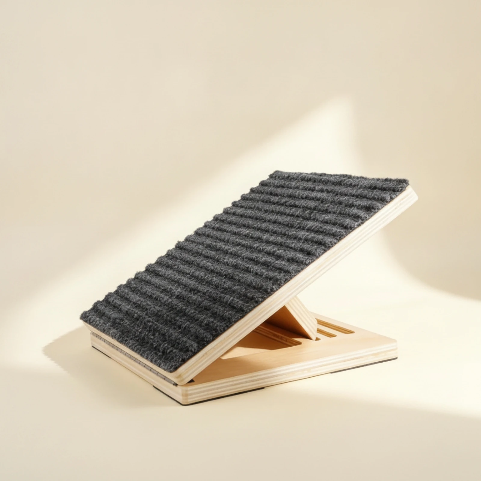 Foldable Wooden Pet Ramp with Triangular Support Non-slip Surface for Small Dogs Up to 35 Lb Space-saving