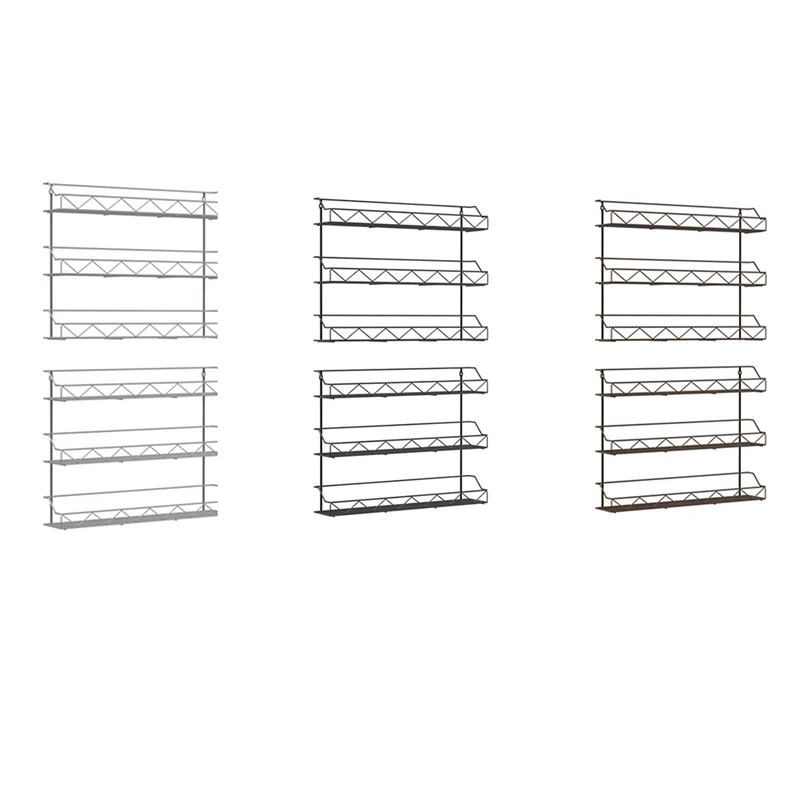 

2 Pack Spice Rack Organizer, 3 Tier Counter-Top Stand Or Wall Mounted Storage Rack Hanging Shelf For Kitchen