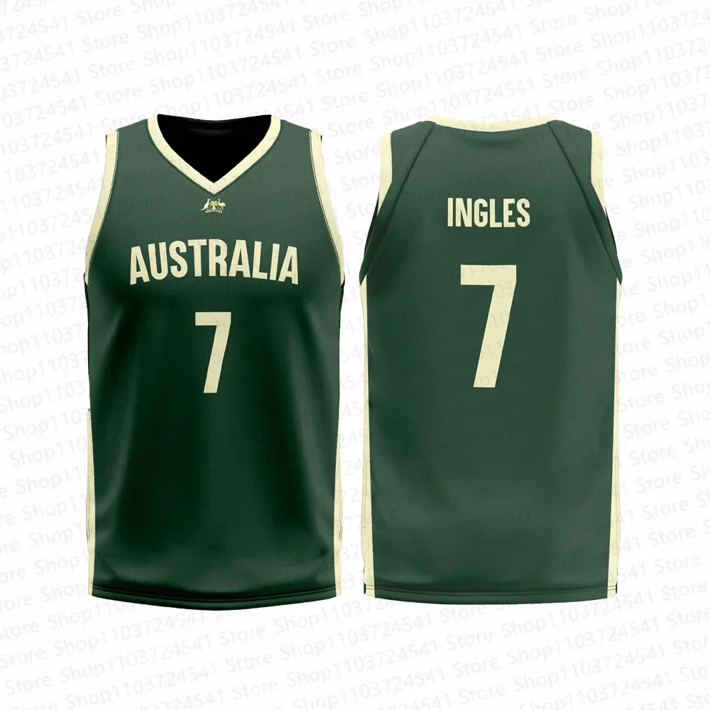 2024 Australia Basketball Jersey T shirt Summer Men/Boy Basketball Sports Sleeveless Vest Tshirt Special Basketball Jersey Set