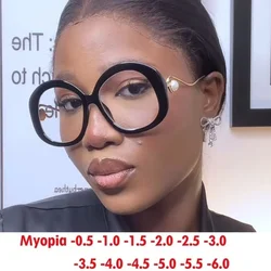 Round Large Metal Glasses Frame Fashion Non-Prescription Glasses Anti-Blue Light Glasses