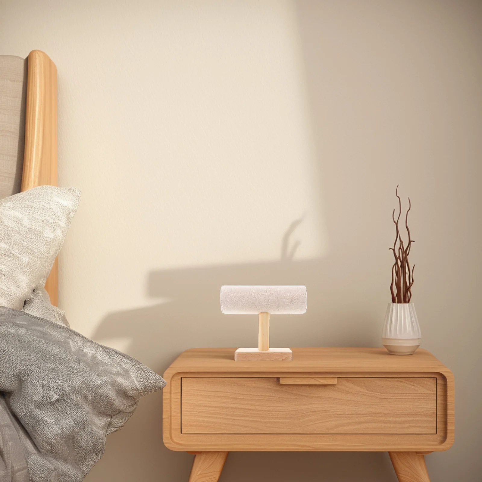 

Wooden Bracelet Holder Jewelry Organizer Cylindrical Display Stand for Women Home Store Use Luxury Bracelet Organizer Rack