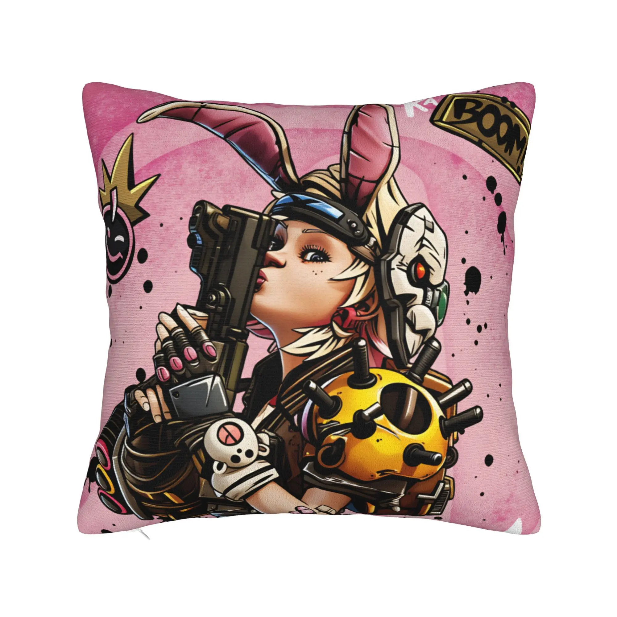 Borderlands 4 Pillow Case  Video Shooting Game Square Pillow Cover For Living Room Bed Chair Retro Trendy Pillowcases