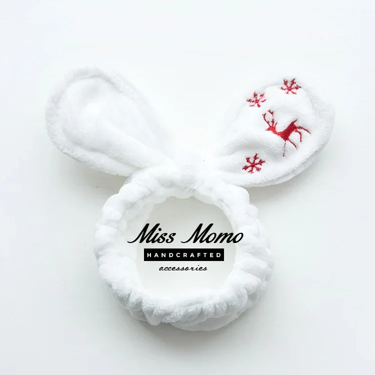 Soft Retro Christmas elk snowflake Hair Band Facial Mask Hair Band Cute Rabbit Ear Baby Bands Girl Women Hair Bands Wash Face