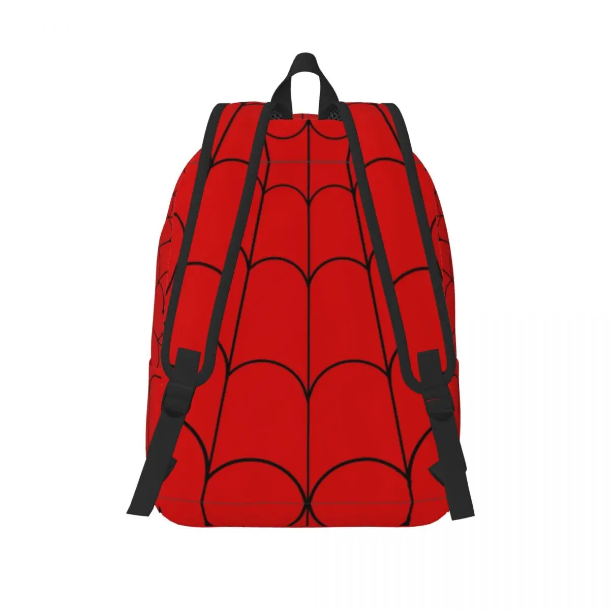 Spider Web Red Backpack Elementary High College School Student Bookbag Teens Canvas Daypack with Pocket