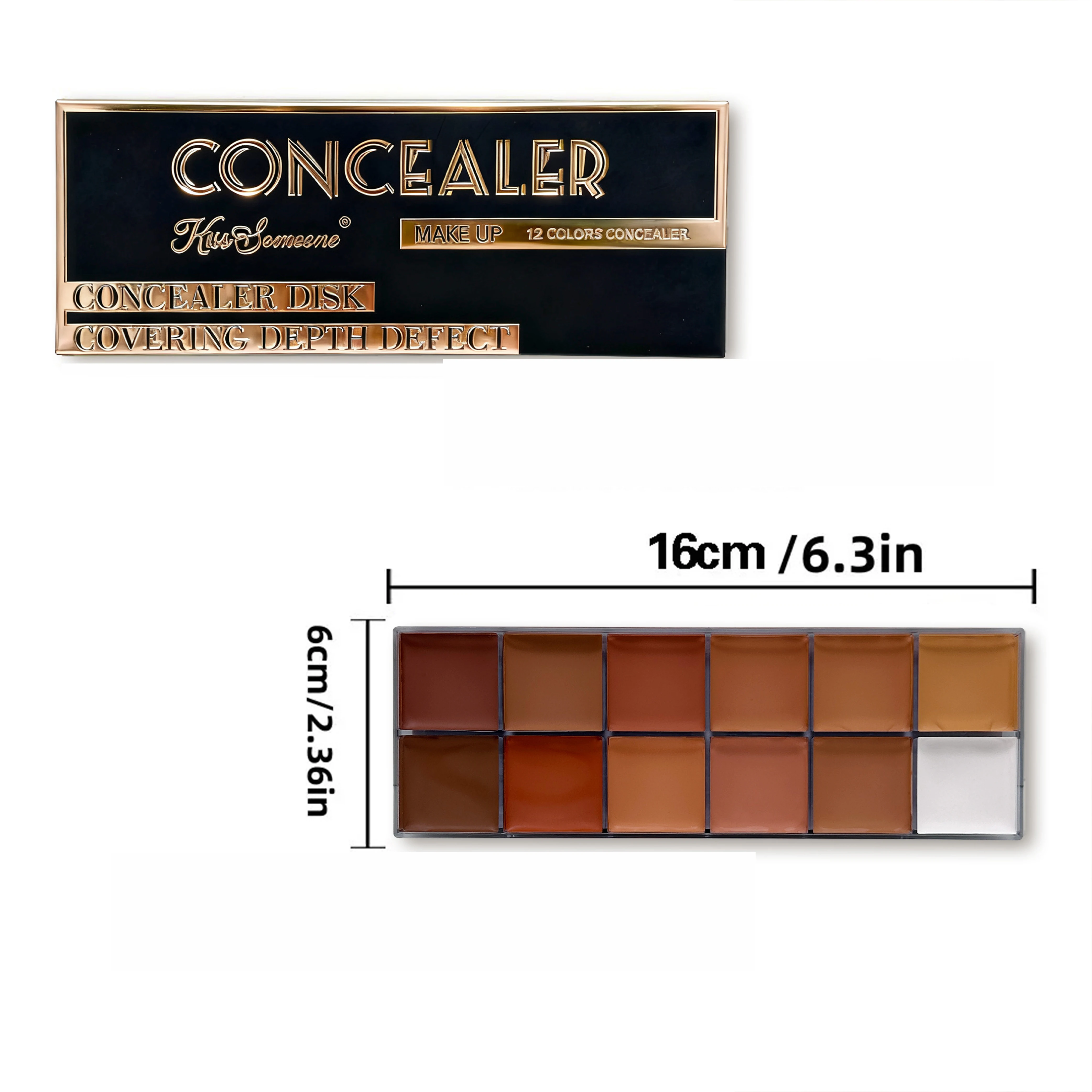 12色コンシーラー ダークスキン 防水 フルカバー ファンデーション メイクアップ ビューティーメイクアップ フェイスメイクアップ 日焼け止めパウダー ブラッシャー アイ