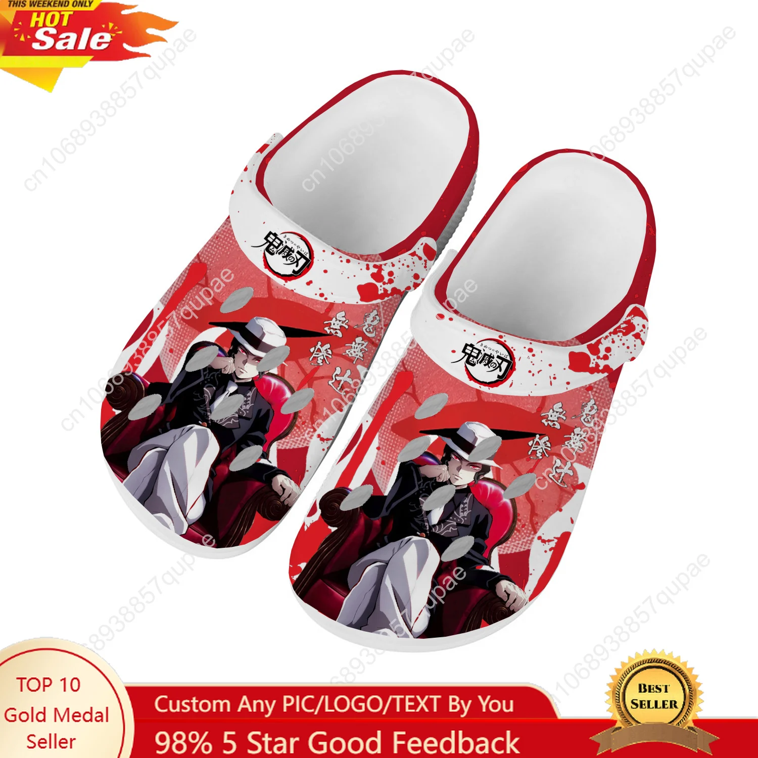 

Muzan Kibutsuji Home Sandals Men Women Teenager Anime Fashion Water Shoes Garden Breathable Comfort Beach Clog Custom Slippers