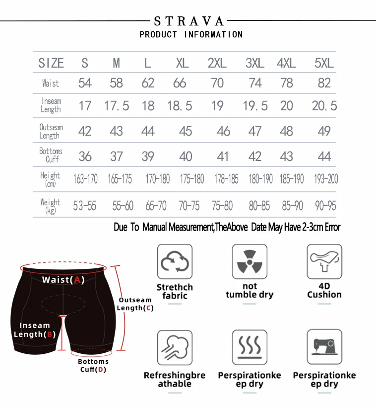 Strava Herren-Radsport-Outfit, Fahrrad-Shorts, Rennrad, Sport-Set, Mountainbike-Trikot, atmungsaktive Sommerkleidung, Pro-Uniform – Detail 12