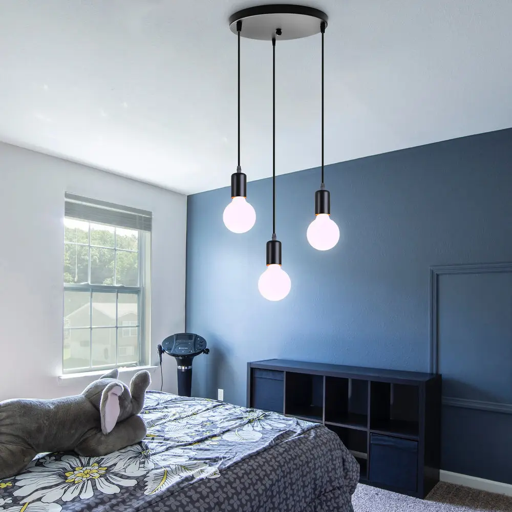 Modern Pendant Lights Vintage Retro Loft Metal Cage Hanging Lamp Industrial Ceiling Chandelier Living Room Kitchen Home Lighting