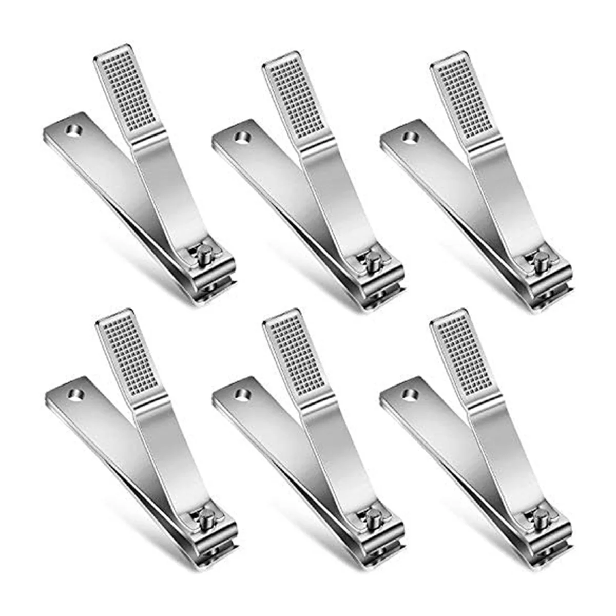 Toenail Clippers Straight Edge Toenail Clippers Stainless Steel Nail Clippers for Men Women Thick Nails, 6PCS