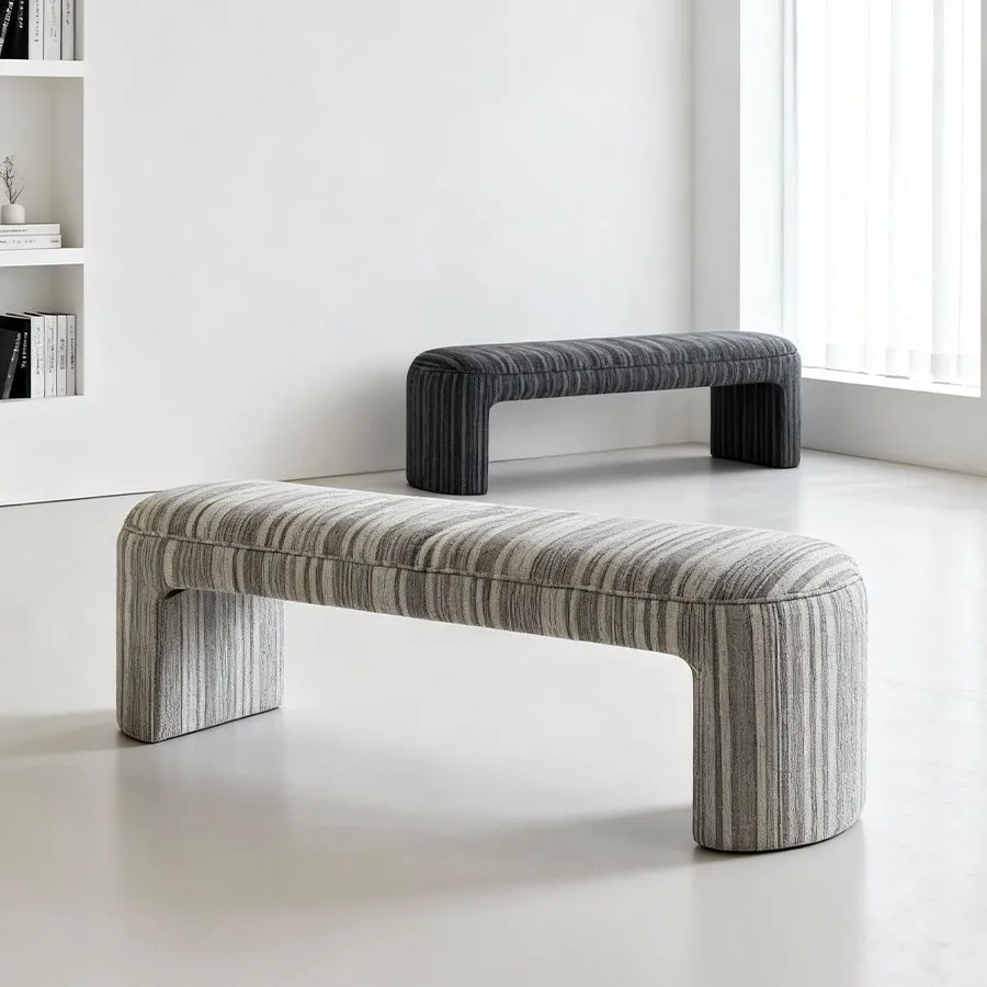 Simple modern bench light luxury home bedside stool striped sofa stool entrance stool bed and breakfast bench