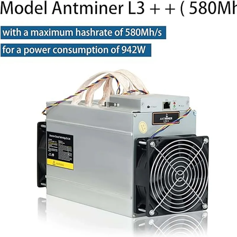 Bitmain Antminer L3 + 504MH/s ASIC Dogecoin Doge Litecoin LTC Miner Scrypt Crypto Crypto d'occasion