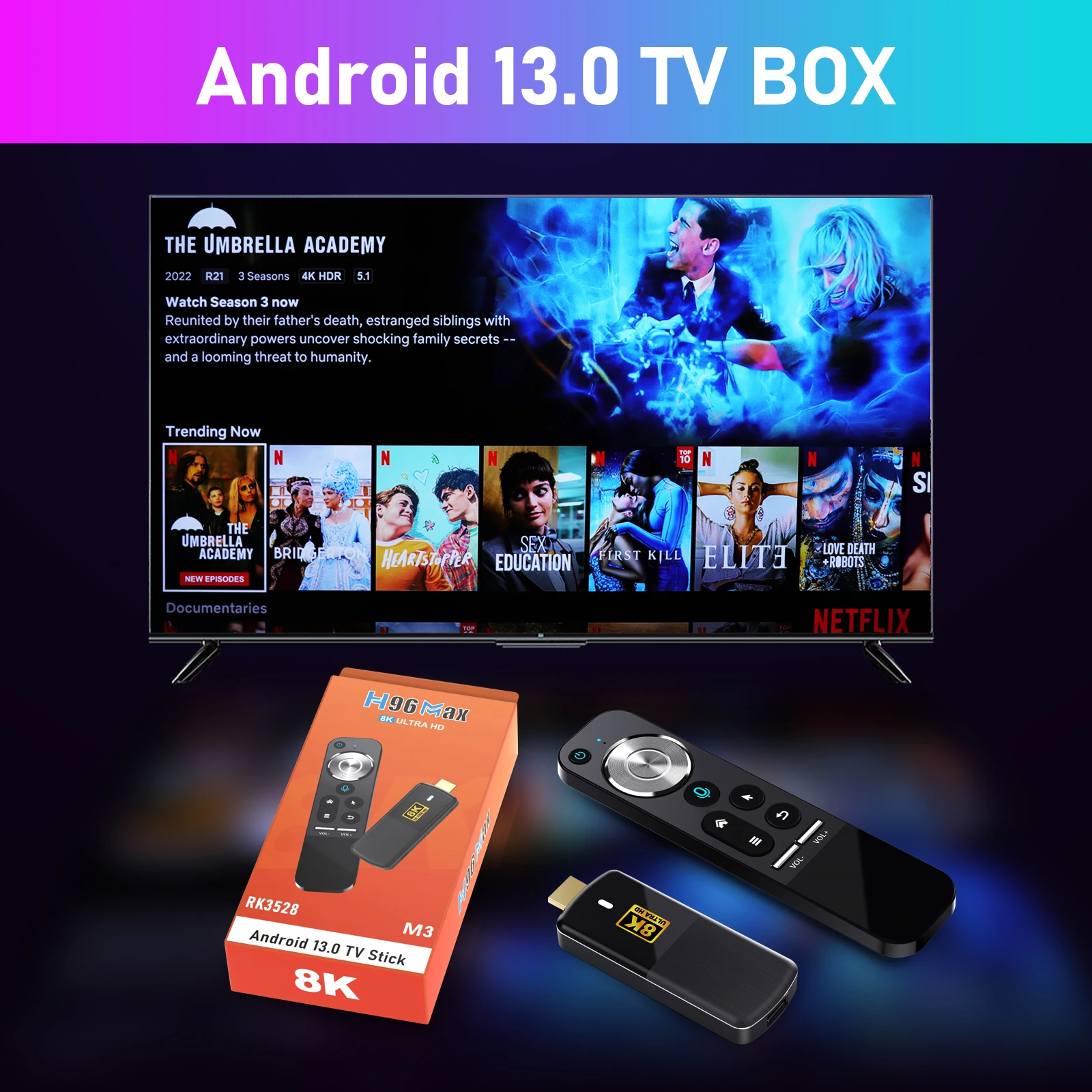 سعر المصنع H96 Max M3 8K TV Stick Android 13 جهاز دونجل تلفاز محمول 2GB RAM 16GB ROM Set Top Box 8K Smart TV Box Fire Sticks #6