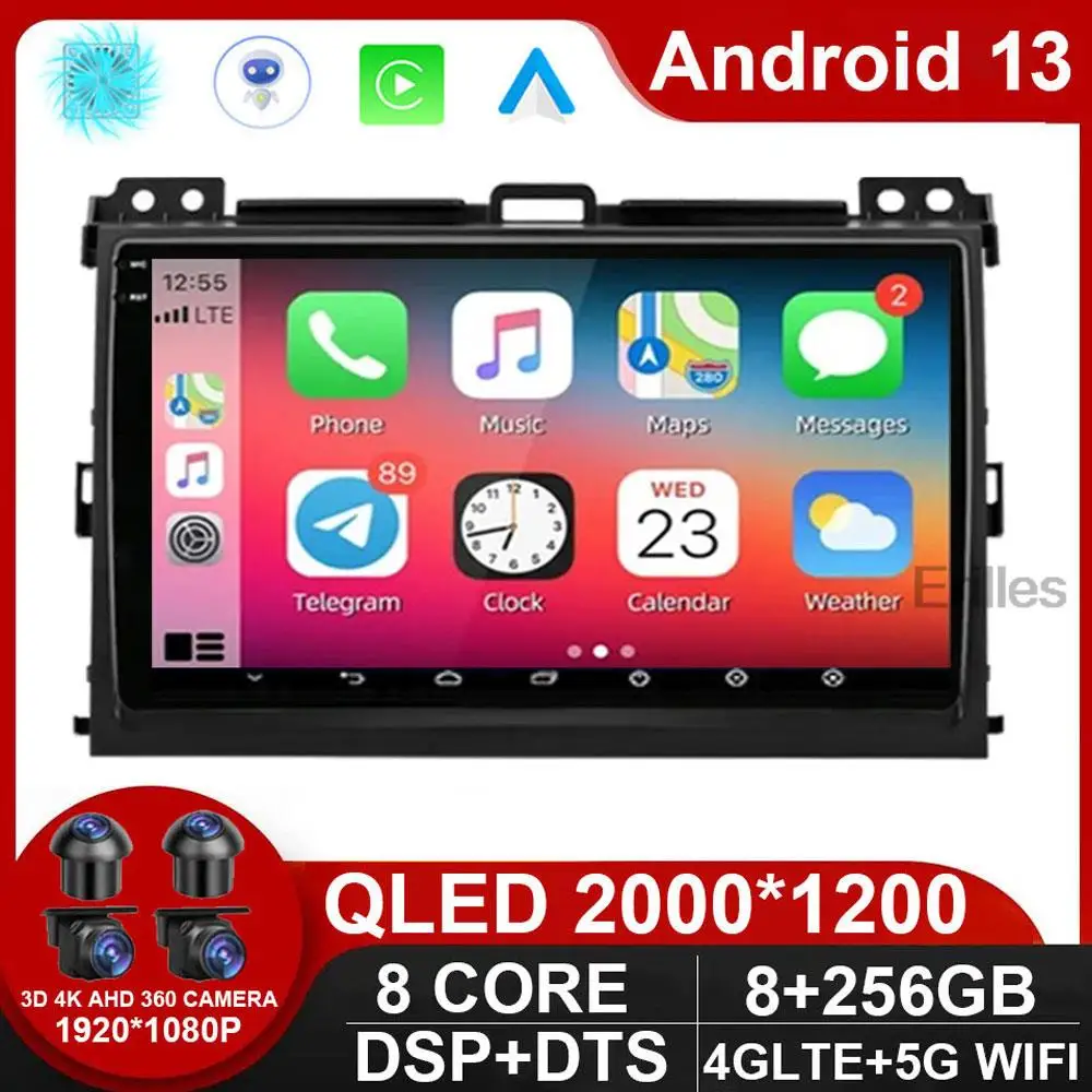 DSP 4G For Toyota Land Cruiser Prado 120 LC120 GPS Car Radio Multimedia Video Player Autoradio Android Navigation GX470 DVD 2Din