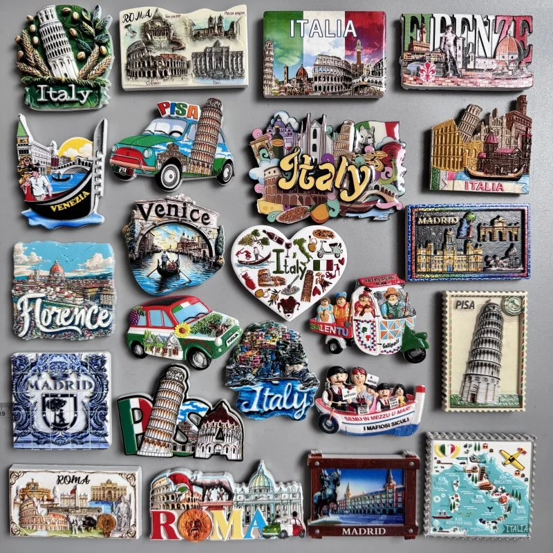Italia Magneti per frigorifero Cinque Terre Roma Madrid Venezia Firenze Pisa Sicily Tourist Frigorifero Decor Collezione di regali souvenir
