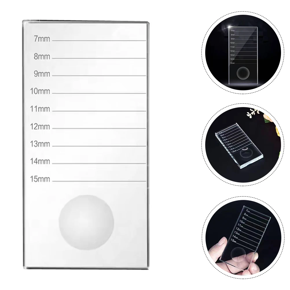 グラフティングアイラッシュガラスボード ラッシュエクステンションプラットフォームツール スケール付き 滑らかな表面 アイラッシュエクステンションアクセサリー