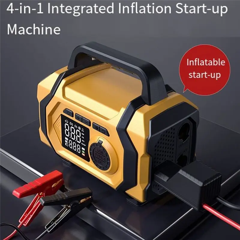 Tire Inflator Portable Air Compressor Cordless For Car Ball Pump, 150PSI Air Pump For Car Tires, Emergency Start Power For Bikes