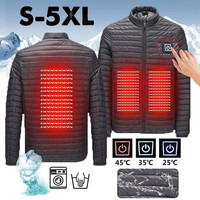 Electric Abdominal Smart Cotton Down Warm Back USB Winter Jacket Men's Heating Men's Coats Jackets Hooded Utility Jacket