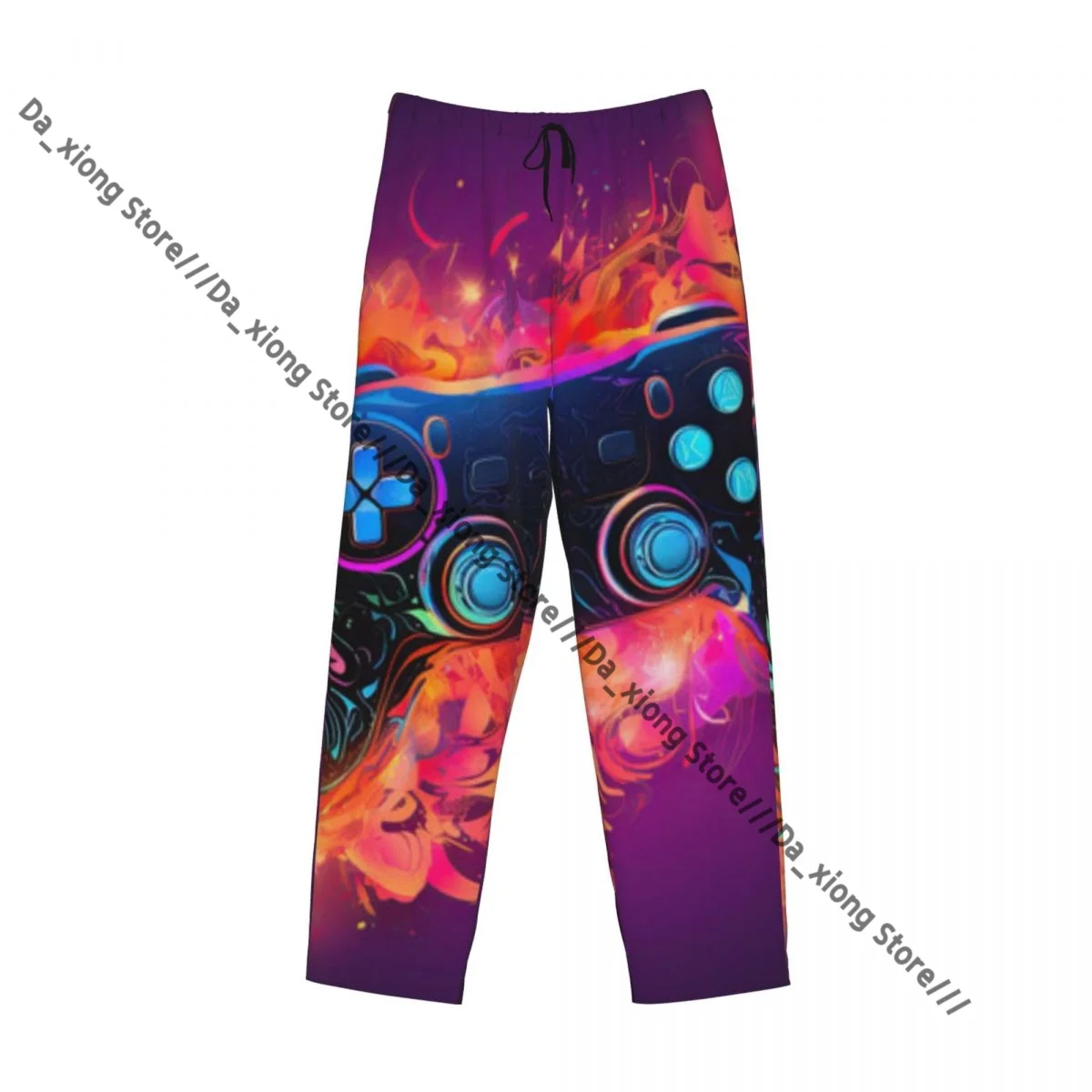 رجل عارضة بيجامة طويلة بانت فضفاض مطاطا الخصر غمبد طباعة مريحة ملابس خاصة المنزل صالة السراويل