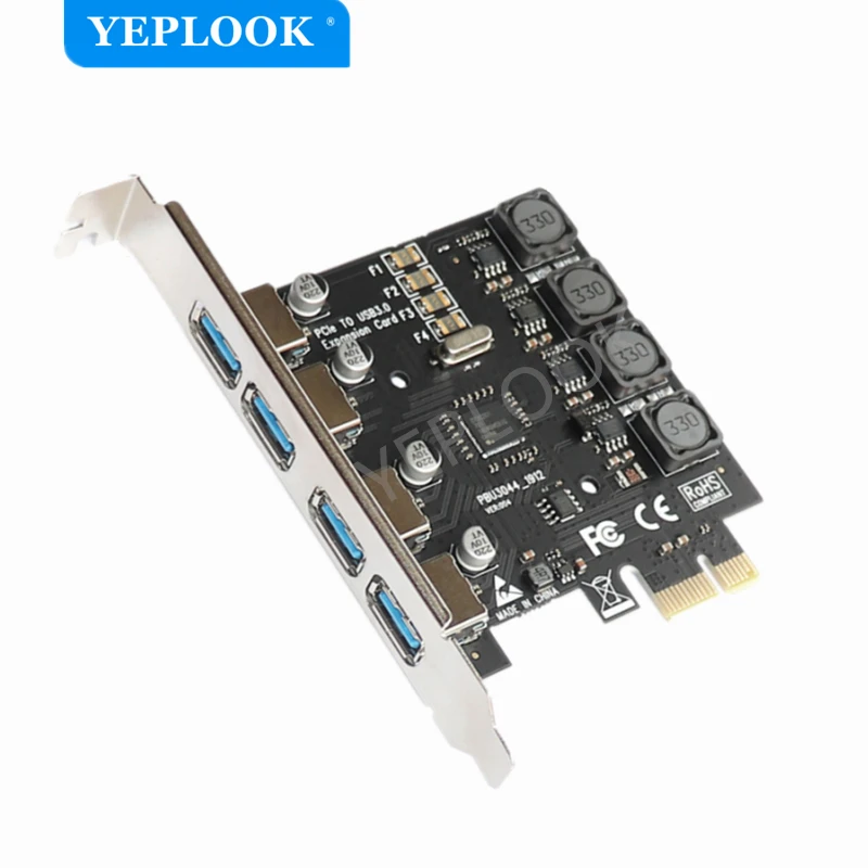 

4 Ports USB3.0 PCIe X1 X4 X8 X16 Expansion Card PCI-E to External 4 Ports USB3.0 NEC D720201 Independent Power Supply 5Gbps 4*2A