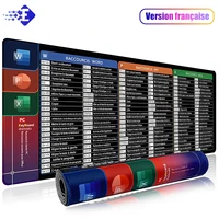Alfombrilla de ratón con atajos de Excel franceses, alfombrilla grande extendida para escritorio de ordenador de oficina, alfombrilla grande para teclado con borde cosido, Base antideslizante